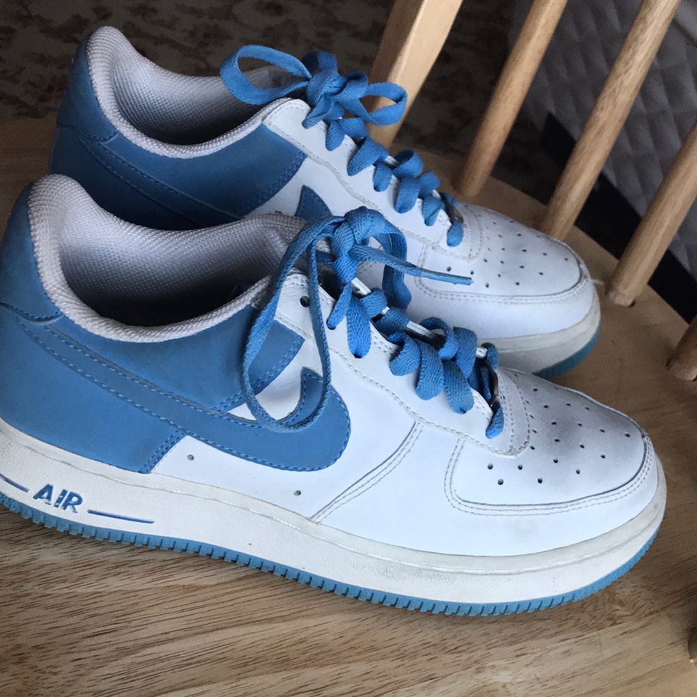 White and Baby blue Nike sneakers AIRFORCE 1’s